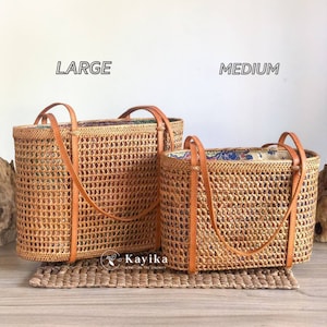 Netz Rattan Umhängetasche - Schicke Schultertasche Design, Strohkorb Tasche, Handgewebte Rattan Tasche, Sommertasche, Geschenk für Frauen, Geschenk für Mama