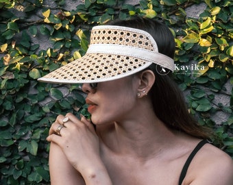 Woven Sun Visor Hat – Summer UV Protection, Handmade