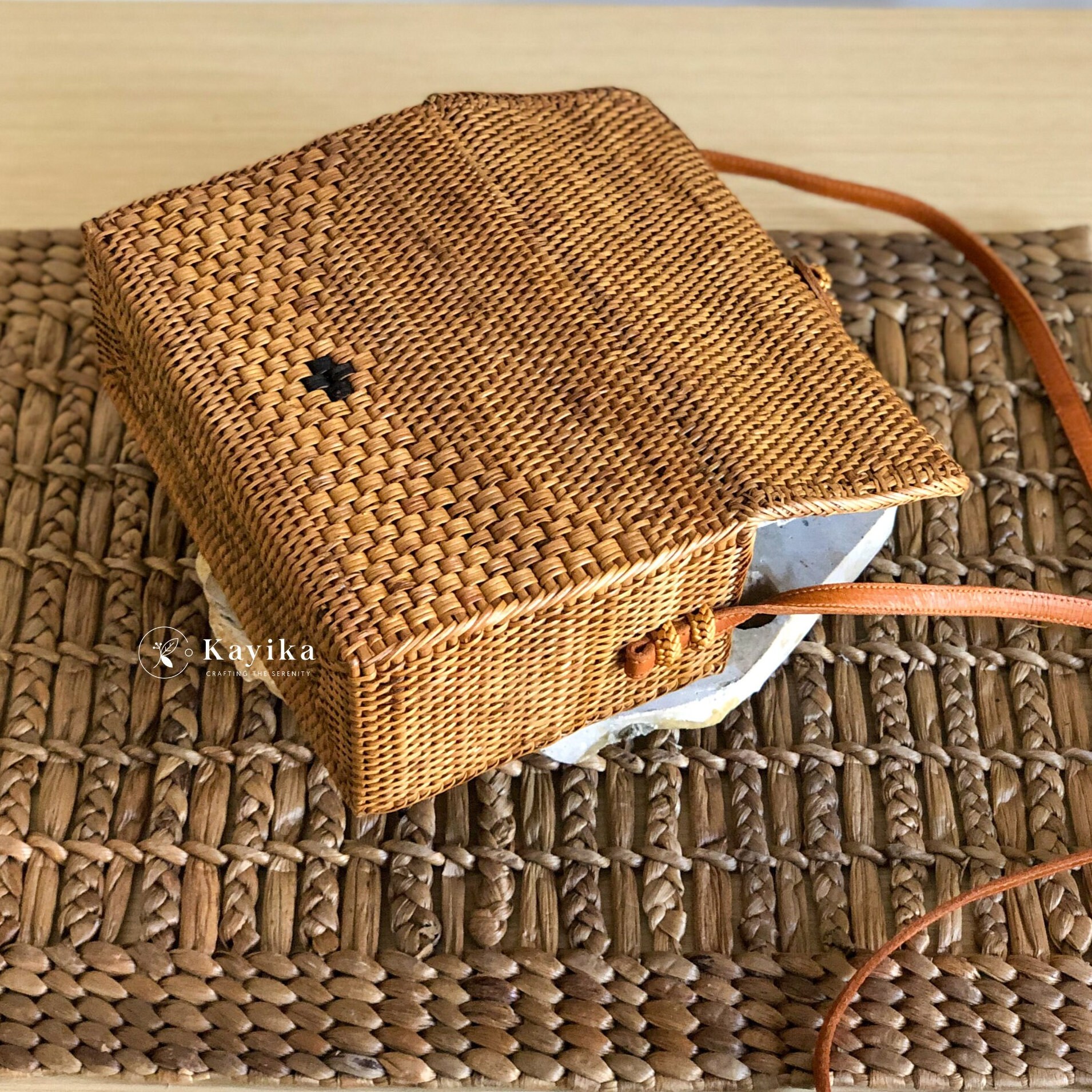 Sac à Main Rotin Bali – Fait Main, Ethnique, Bandoulière – Végétalien