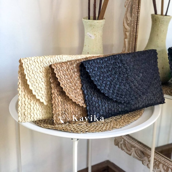 Pochette en paille ou pochette pour divers événements, sac à main tissé, porte-monnaie enveloppe, cadeau pour maman, cadeau pour elle, cadeau pour femme, cadeau de mariage