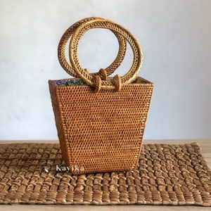 Rattan Top Handle Bags, Straw Tote Bags, Rattan Summer Bags, Wicker Basket Bags, Hand Woven Bags, Gift For Women, Wedding Gift