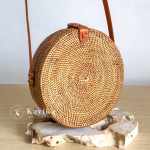 Natural Woven Rattan Bag - Premium Rattan Shoulder Bag, Summer Bag, Bohemian Style,Gift For mom, Gift For Women, Wedding Gift