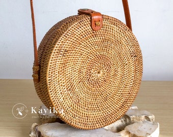 Natural Woven Rattan Bag - Premium Rattan Shoulder Bag, Summer Bag, Bohemian Style,Gift For mom, Gift For Women, Wedding Gift