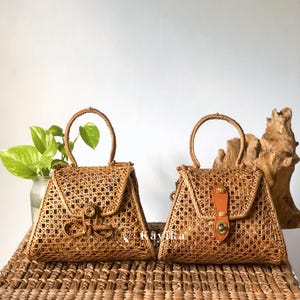 Rattan Top Griff Taschen, nachhaltige gewebte Rattan Handtasche, Rattan Taschen, Weidenkorb Taschen, handgewebte Taschen, Geschenk für Mama, Geschenk für Frauen
