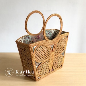Schmetterling Top Griff Rattan Taschen - umweltfreundlich und elegant, gewebte Tasche, balinesische Tasche, Frauen Strohtaschen, Sommertasche, Hochzeitsgeschenk