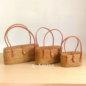 Rattan Handbags, Women Bag, Straw Handbags, Rattan Basket Bags, Summer Woven Bags, Gift For Mom and Gift For Women