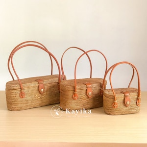 Rattan Handbags, Women Bag, Straw Handbags, Rattan Basket Bags, Summer Woven Bags, Gift For Mom and Gift For Women