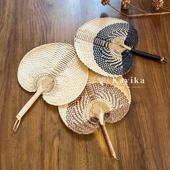 Handgemachter Palmenblatt Fächer: Balinesischer Sommer Deko, Strand Accessoire, Tropisches Wohndekor