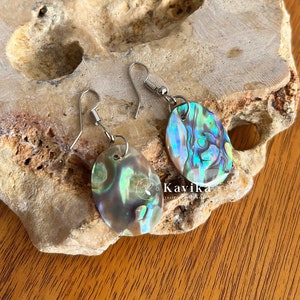 Abalone Oval Earring, Boho Jewelry, Handmade Jewelry, Birthday Gift, Gift For Women, Paua Shell Earring, Beach & Boho Style, Gift for Her