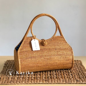 SALE Top Handle Rattan Bags, Women Bags , Straw Handbags, Rattan Basket Bags, Birthday Gif, Summer Bags, Gift For Women, Wedding Gift