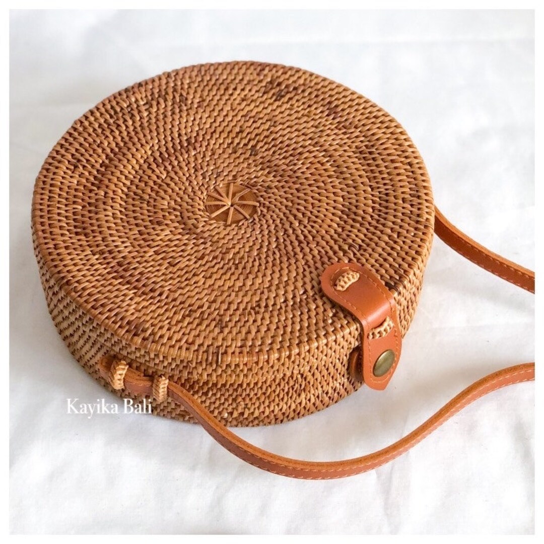 Natural Woven Rattan Bag Premium Rattan Shoulder Bag, Summer Bag