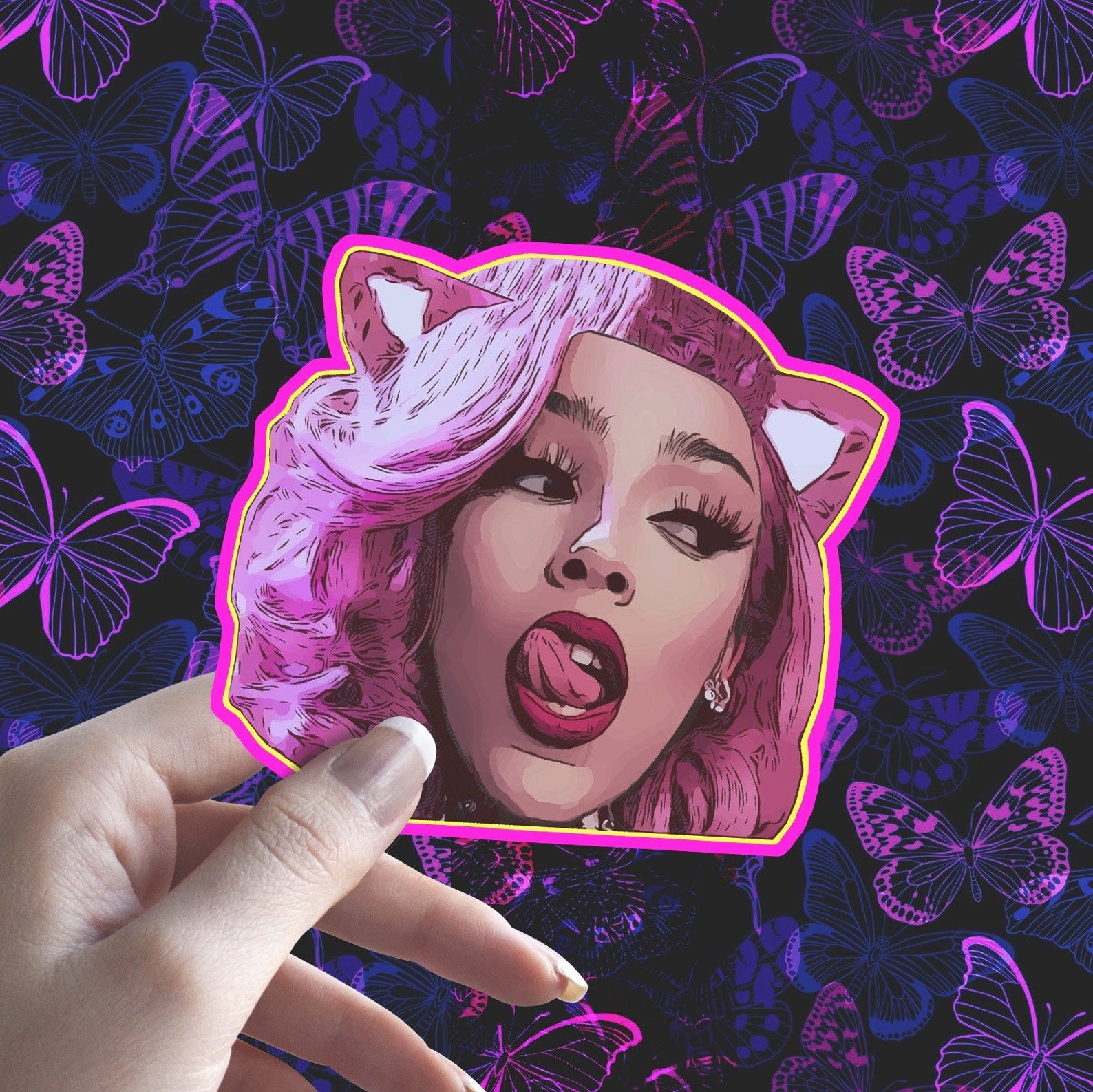 Doja Cat Glossy Sticker Female Pop Star Celebrity Singer Etsy