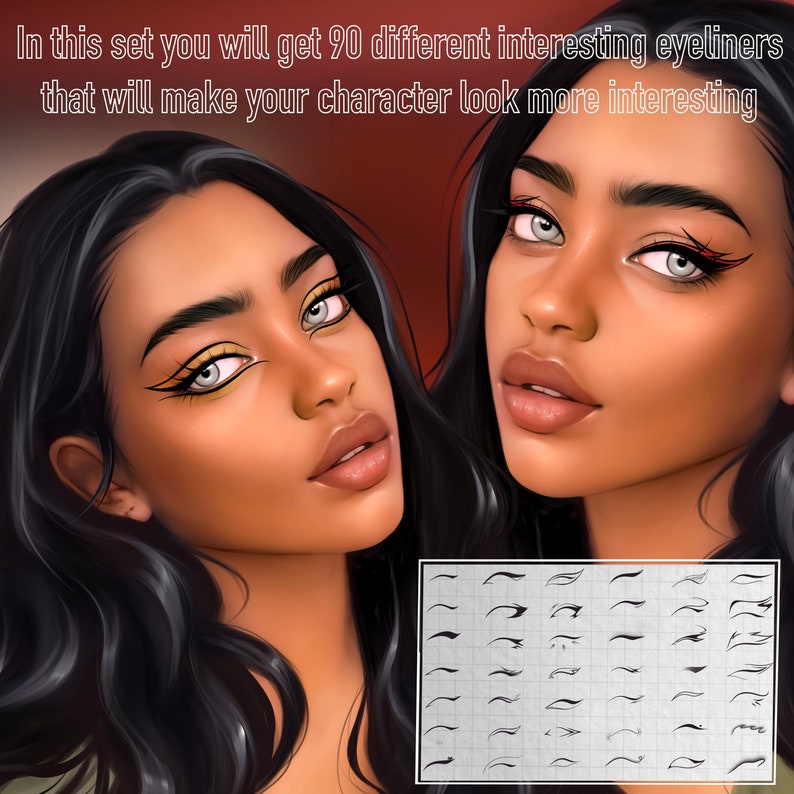 Eyeliner Stamps Brushes for Procreate Etsy