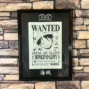 Gezocht-poster geïnspireerd door One Piece