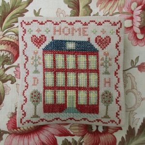 Dutch Red House small sampler HOME smalls PDF downloadable cross stitch pattern needlework chart