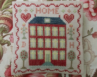 Small Sampler Dutch Red House Cross Stitch Pattern - PDF Instant Download