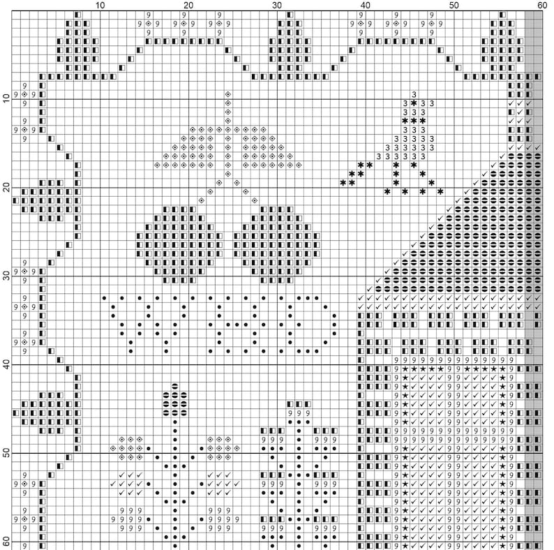 May include: Black and white pixel art design featuring a heart, circles, and the word "PROUD" in a banner. The design is surrounded by a grid of squares.