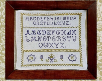 1911 Art Nouveau Reproduction Sampler from Austria - Instant Downloadable PDF Cross Stitch Pattern