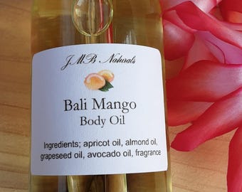 Bali Mango Body Oil: Natural Vegan Skincare, Tropical Scent