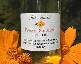 Forever Sunshine Body Oil| Vegan Natural Skincare (2oz glass bottles)