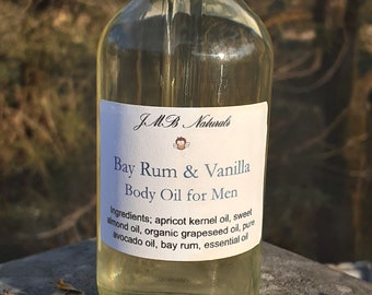 Bay Rum & Vanilla Body Oil for Men 