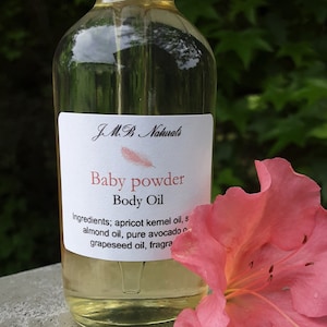 Baby Powder Scented Body Oil: Natural Vegan Skincare