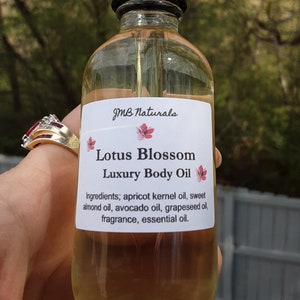 Lotus Blossom Body Oil: Natural Vegan Skincare, Luxury Gift