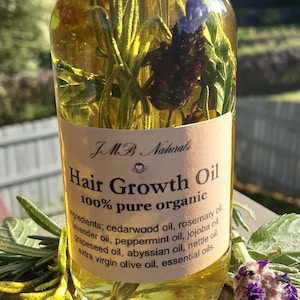 Organic Hair Oil| Hair Serum with Rosemary, Castor Oil and Peppermint| Natural Hair Oil| All Hair Types