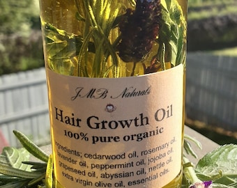 Organic Hair Oil| Hair Serum with Rosemary, Castor Oil and Peppermint| Natural Hair Oil| All Hair Types