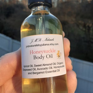 Honeysuckle Body Oil Gift for Her Natural Skincare Vegan