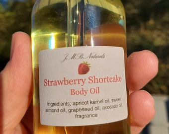 Strawberry Shortcake Body Oil: Natural Vegan Skincare, Moisturizing