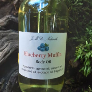 Blueberry Muffin Body Oil: Vegan Natural Skincare (2oz)