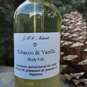 Tobacco & Vanilla Body Oil: Natural Moisturizing Skincare (2oz)