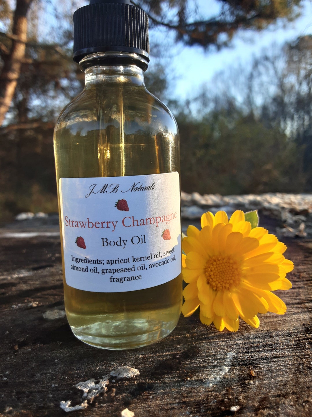 Strawberry & Champagne Body Oil Luxury Body Oil Valentines Gifts