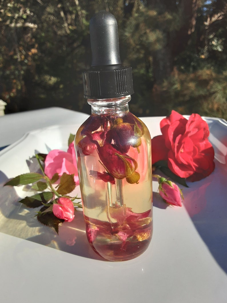 Natural Rose Body Oil Infused Body Oil Etsy