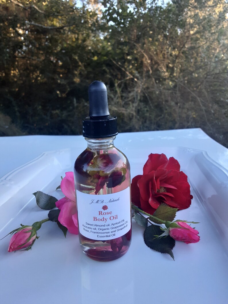 Natural Rose Body Oil Infused Body Oil Etsy