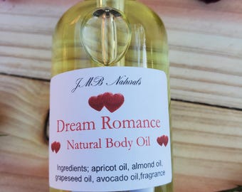 Dream Romance Body Oil- Vegan Natural Skincare (2 oz glass bottle)