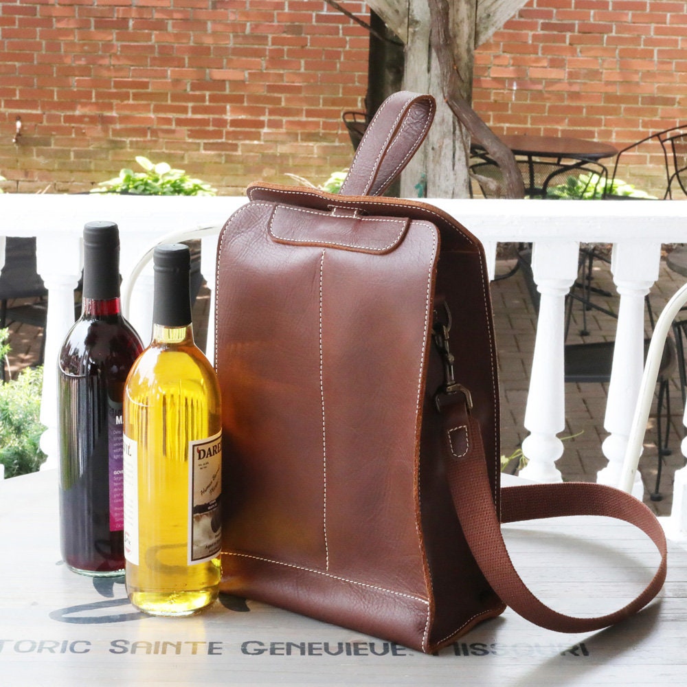 Vintium 1-Bottle Leather Wine Bag with Buckle — Cana Wine Company