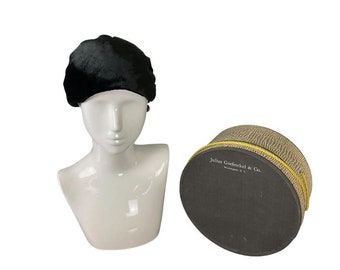 Vintage 50s Neusteters Denver Black Velvet Slouch Hat - Etsy display picture 2