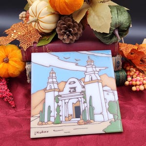 1984 Spanish Mission Tile Art by Leone Kuhne - Earth Tones