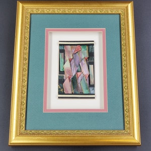 Asian Inspired Cast Paper Artwork: Gold Framed Wall Art