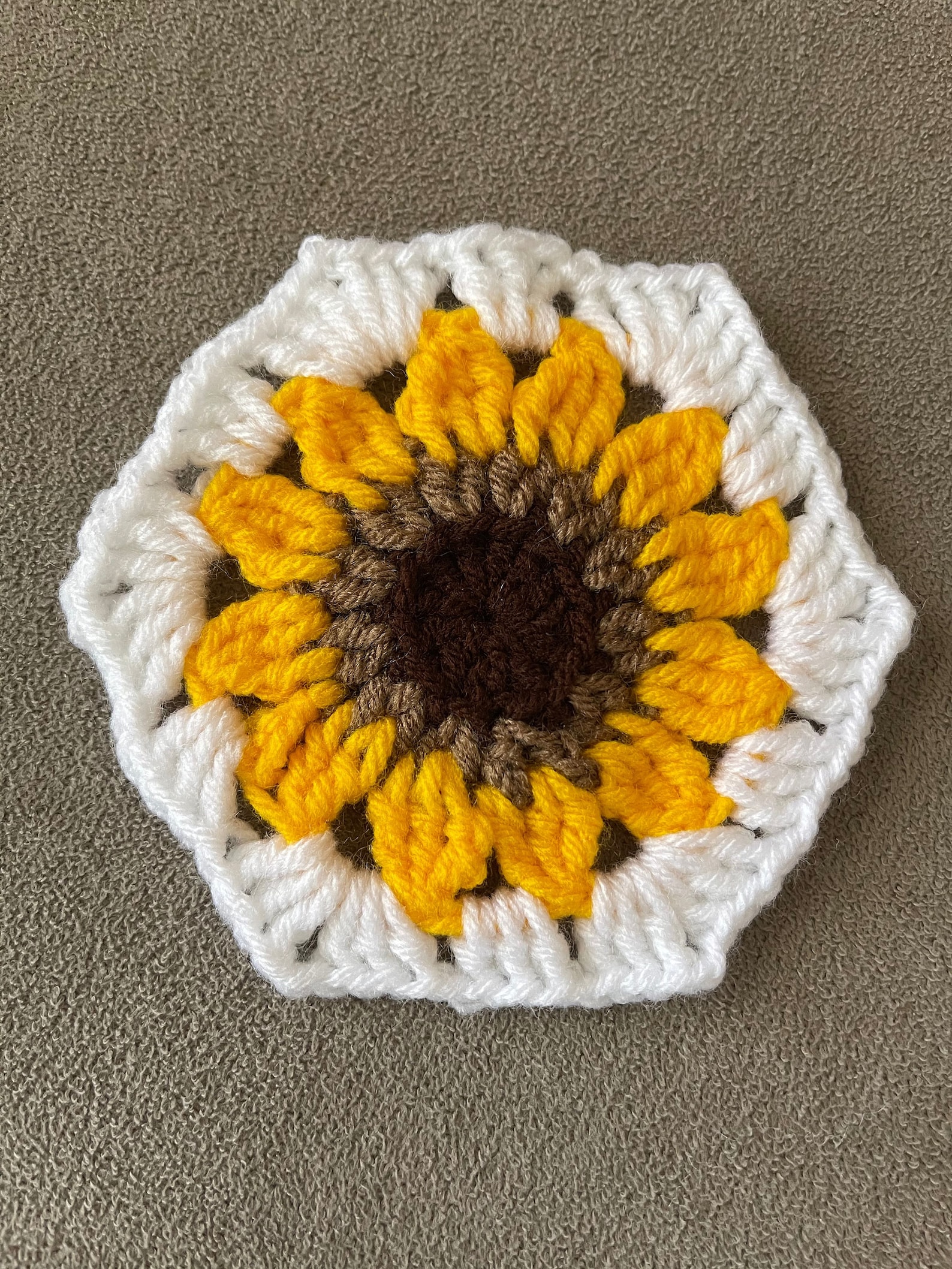 Sunflower Hexagon Crochet Pattern Throw Pillow Instructions Etsy