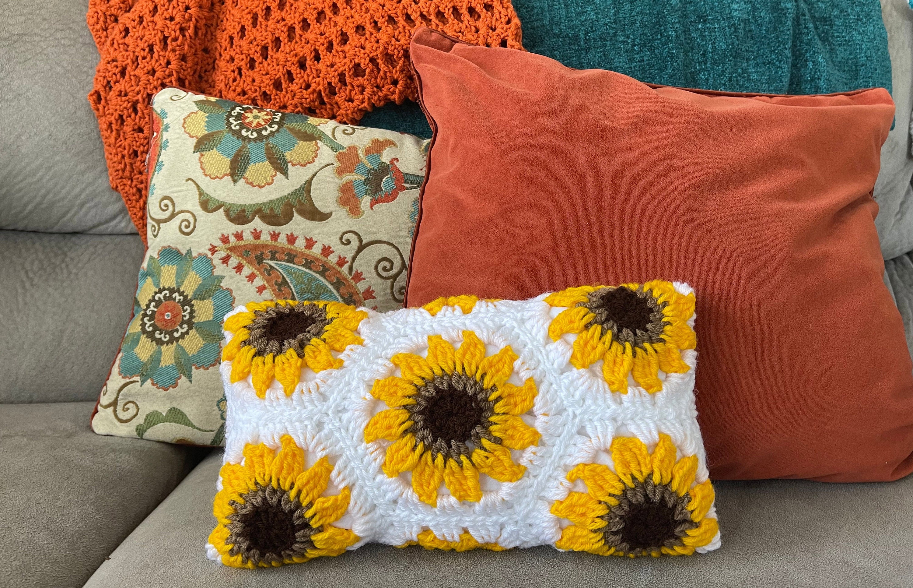 Sunflower Hexagon Crochet Pattern Throw Pillow Instructions Etsy Ireland