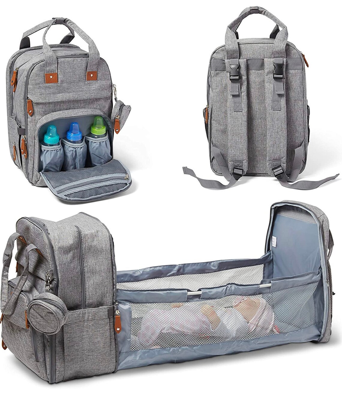 Diaper Backpack with station Sunshade Etsy