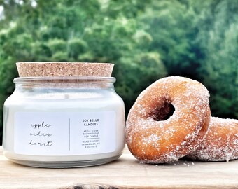 Apple Cider Donut -Soy Wax Candle-9oz-Luxury Candle-Free Shipping