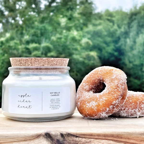 Apple Cider Donut -Soy Wax Candle-9oz-Luxury Candle-Free Shipping