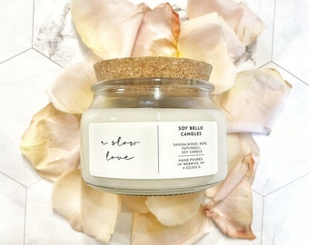 A Slow Love-Soy Wax Candle-9oz-Luxury Candle-Free Shipping