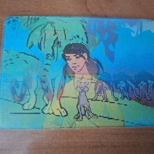 Mowgli russische Zeichentrickfigur, Vintage Taschenkalender der UdSSR, Lenticular Kalender, Rudyard Kipling The Jungle Book, 3D-Kalender 1977