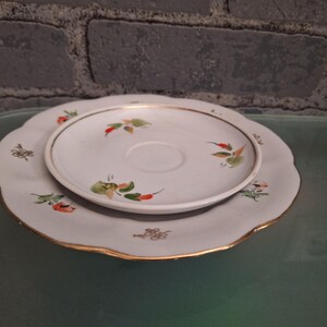 Baranivka Factory Porcelain, Set of 2 Dinner dessert plates, Soviet tableware, Retro Design, Ukrainian vintage porcelain, Kitchenware