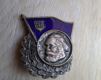 DDR DDR Karl Marx Anstecker DDR DDR DDR Kommunismus Fahne Fahne DDR DDR Karl Marx Anstecknadel Vintage Sammlerstück